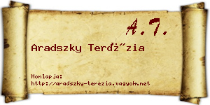Aradszky Terézia névjegykártya