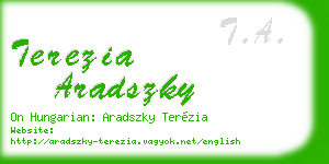 terezia aradszky business card